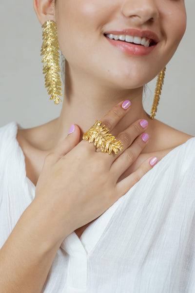 Real Botanical Leaf Earrings