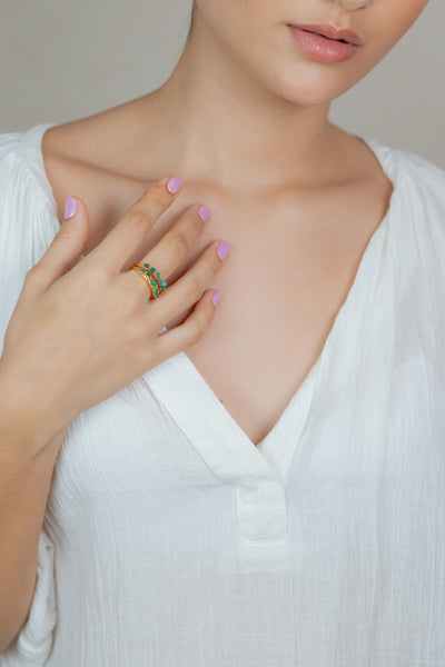 Double Emerald Ring