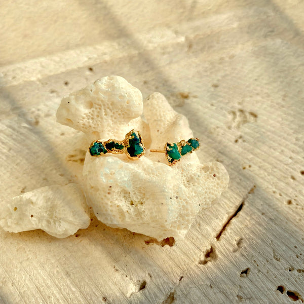 Raw Emerald Tiny Studs