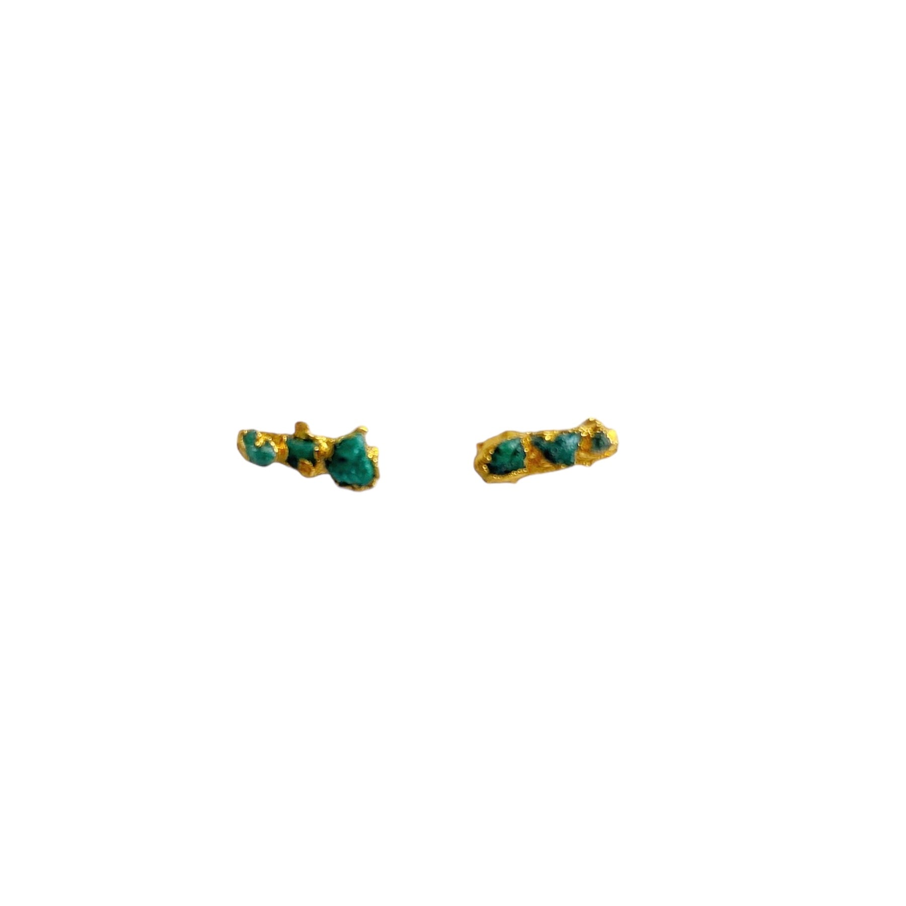 Raw Emerald Tiny Studs