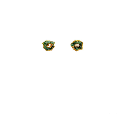 Raw Emerald Mini Studs