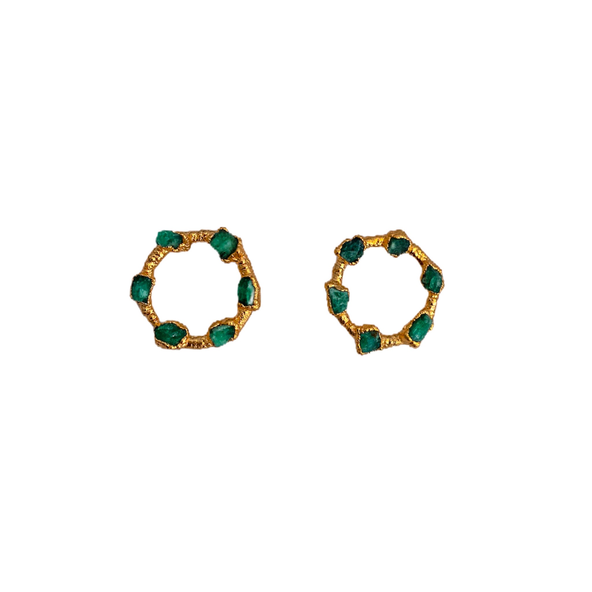 Emerald Mini Hoop Earrings