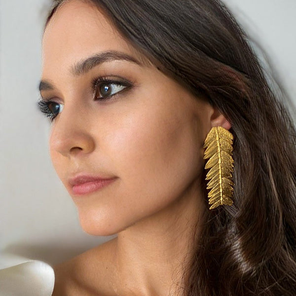 Real Organic Leaf Earrings