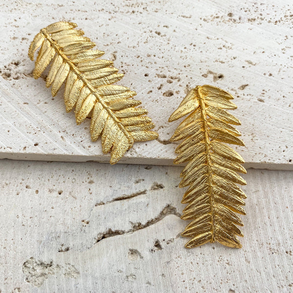 Real Organic Leaf Earrings